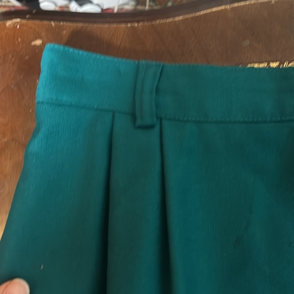 Conrad C Collection | Vintage 100% Pure Virgin Wool Skirt |Teal| Lined| Pockets - Picture 2 of 4